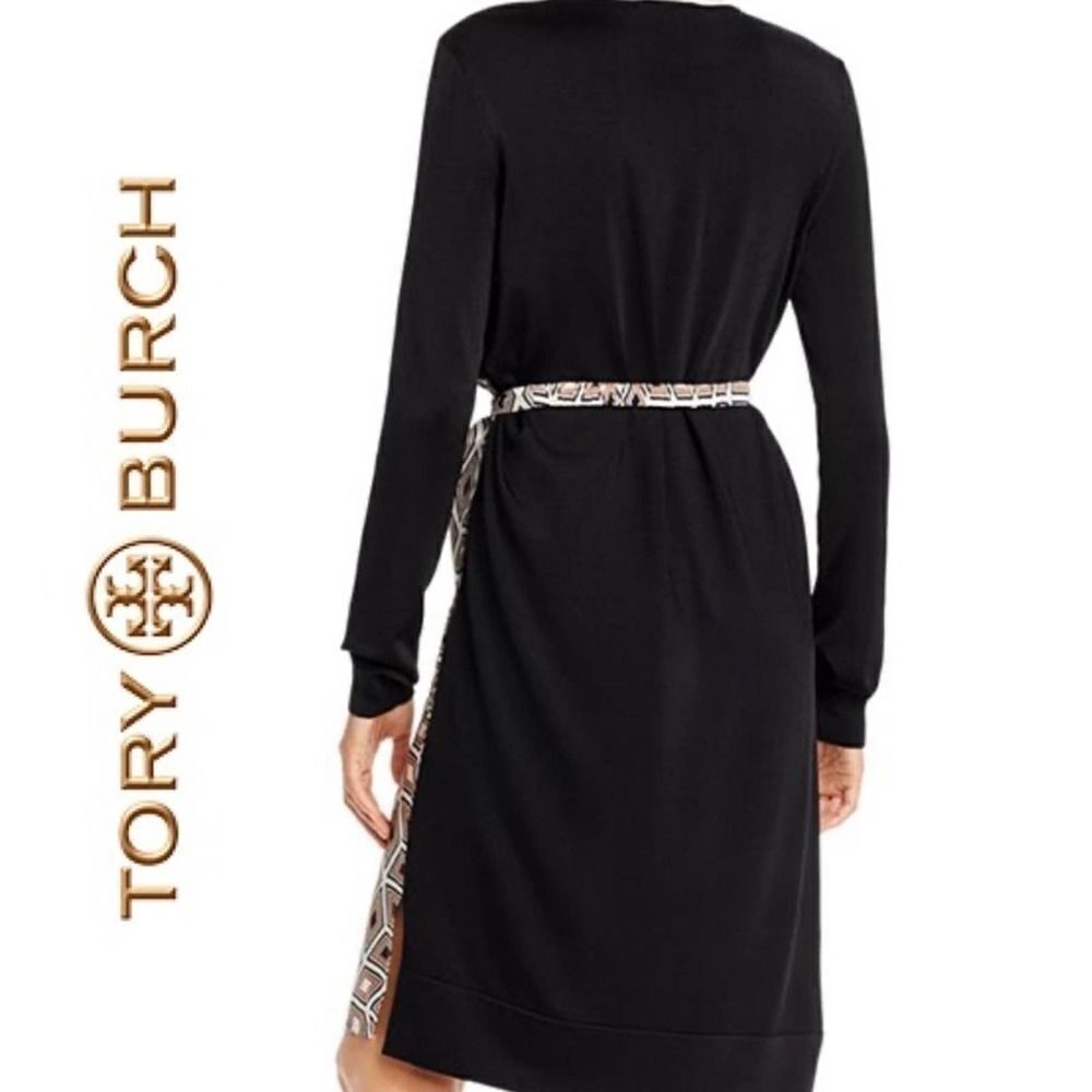 NWT Tory Burch Printed Silk-Front Sweater Dress - Picture 2 of 3